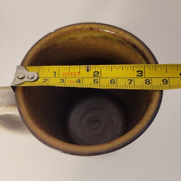 Krause Vintage Pottery 1990 Geometric Mug Clay Coffee Tea Blue/Brown - Picture 10 of 12